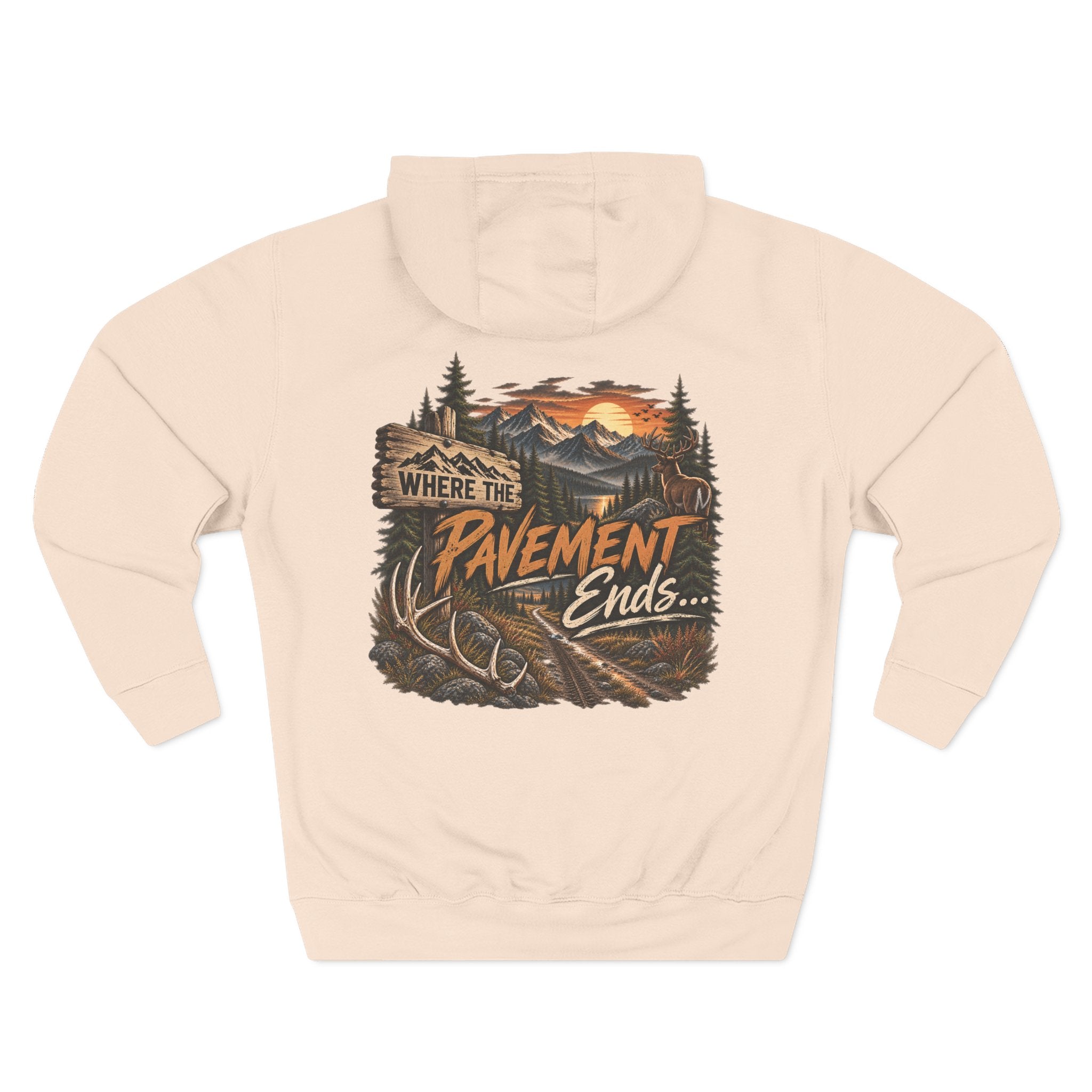 Where the Pavement Ends Hoodie — Adventure Outdoor Fleece Pullover