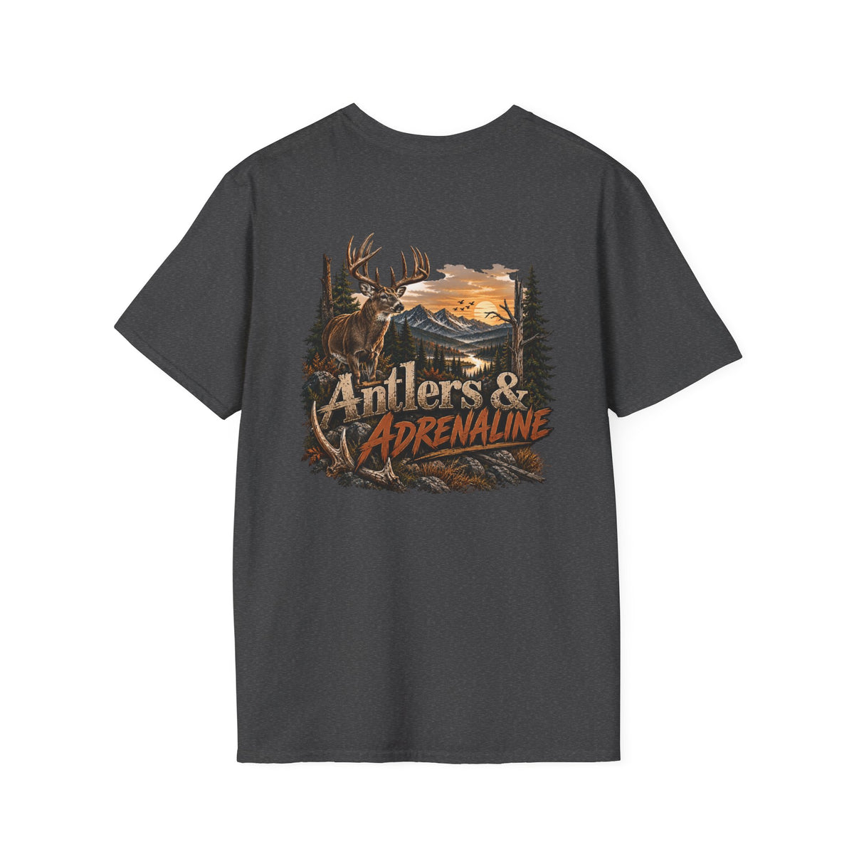 T-Shirt — Rack & Ridge Antler Logo Casual Outdoor Tee