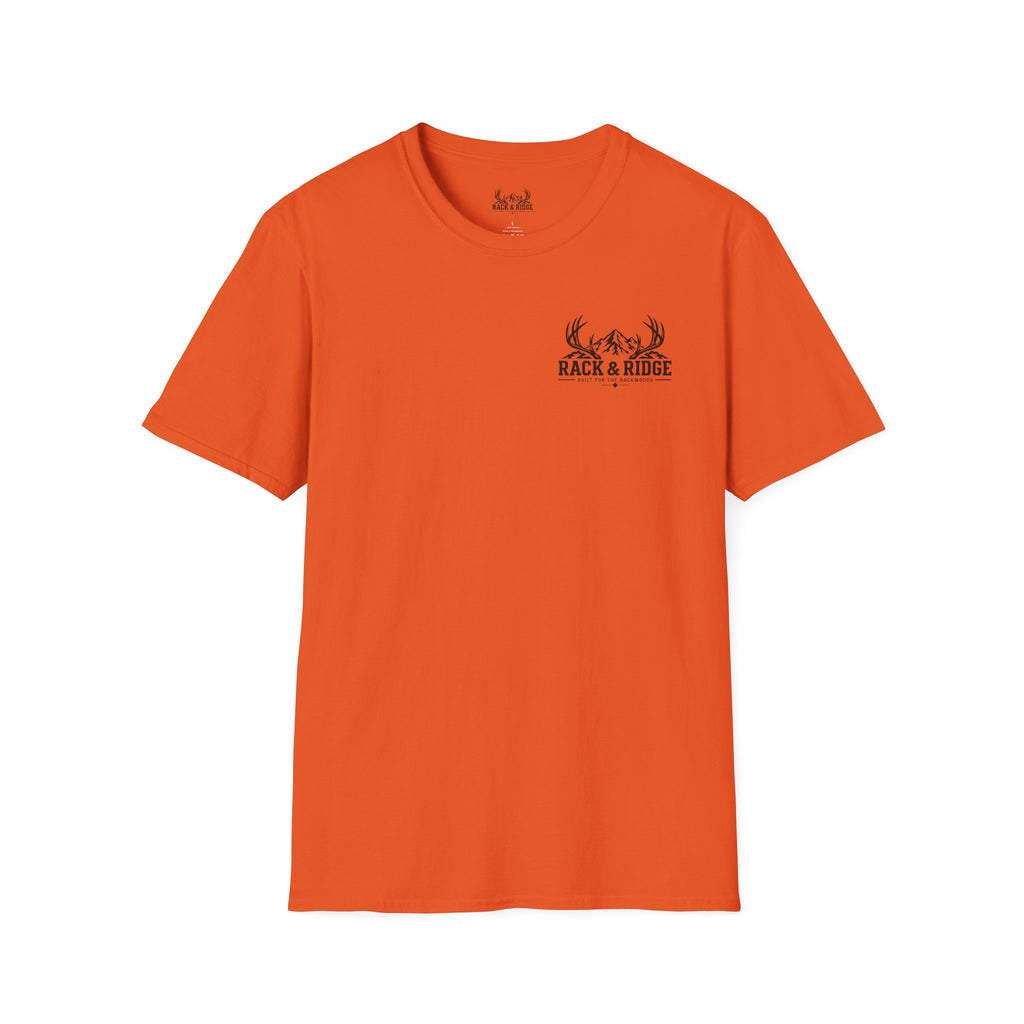Rack & Ridge Deer Antler Logo T-Shirt — Outdoor Hunting Graphic Tee