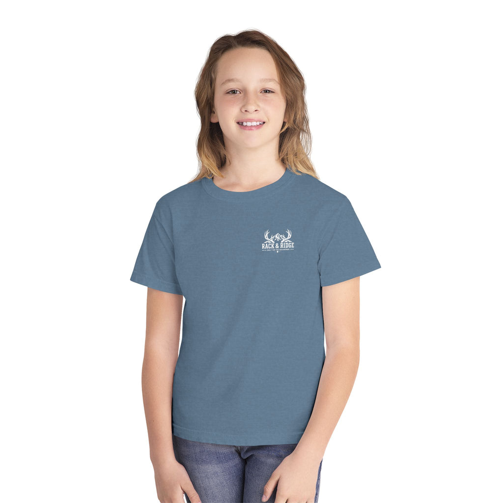 RACK & RIDGE Little Boots, Big Woods Youth Girls' Woodland T-Shirt