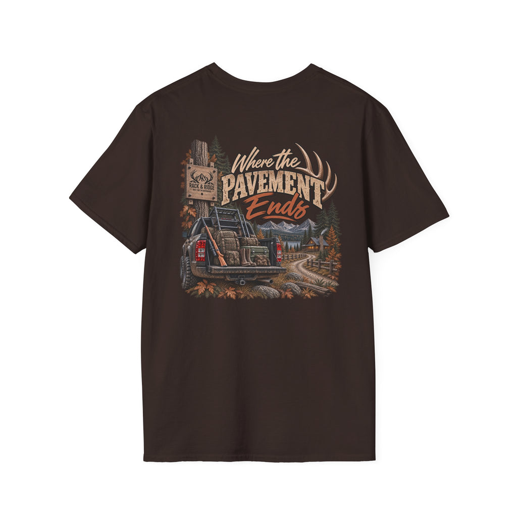 Rack & Ridge Hunting T-Shirt — Rustic Antler Logo Tee for Outdoorsmen