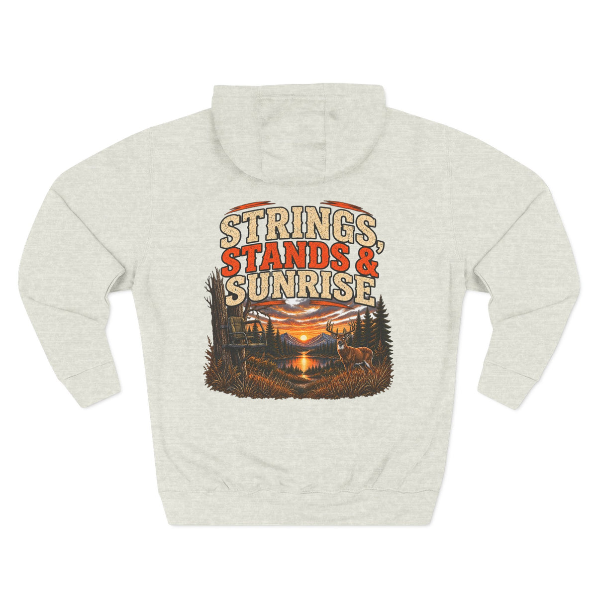 Strings, Stands & Sunrise Hoodie — Hunting Sunrise Graphic Fleece Hoodie