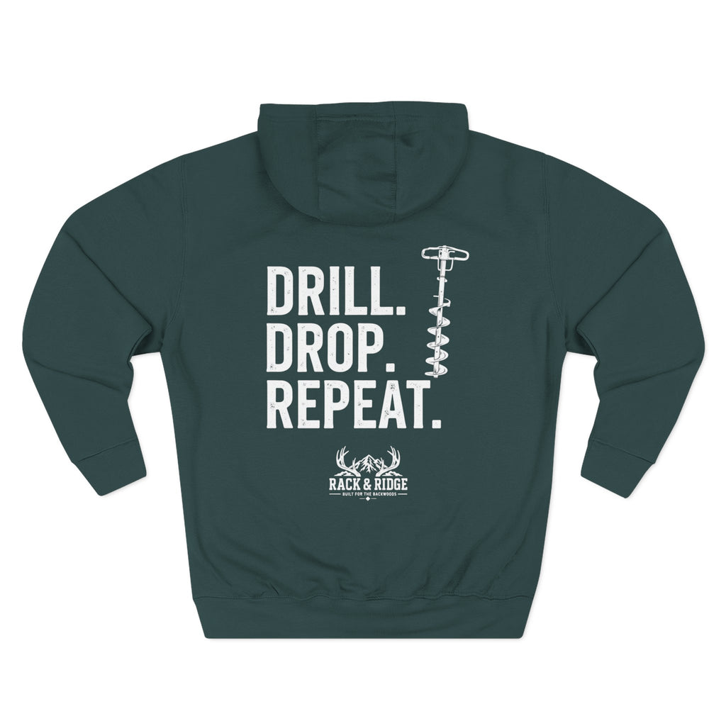 Drill. Drop. Repeat. | Rack & Ridge Hoodie