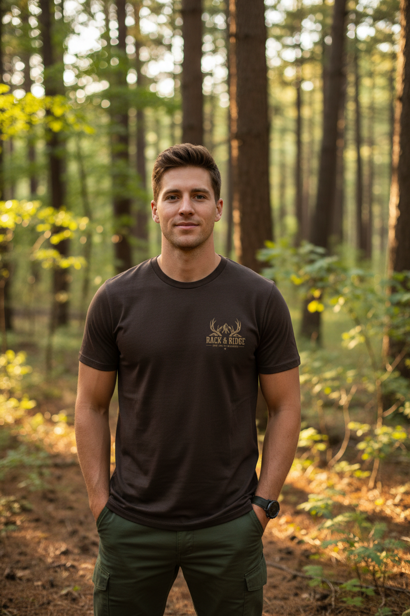 Hunt Hard. Live Wild. | Rack & Ridge Flag T-Shirt