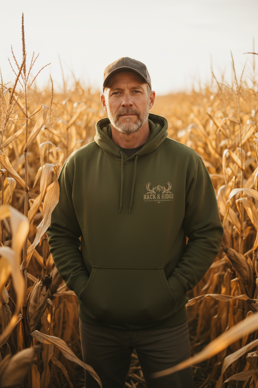 Hunt Hard. Live Wild. Flag | Rack & Ridge Hoodie