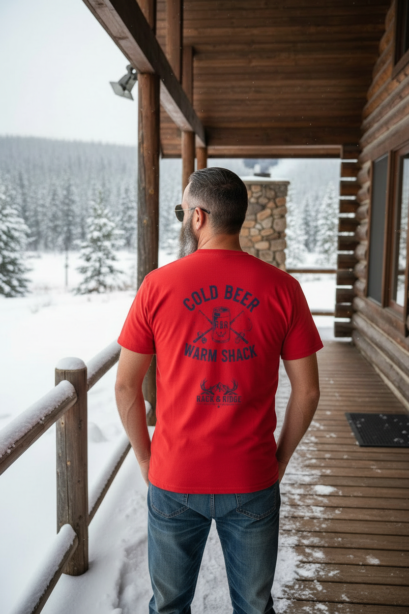 Cold Beer. Warm Shack. | Rack & Ridge T-Shirt