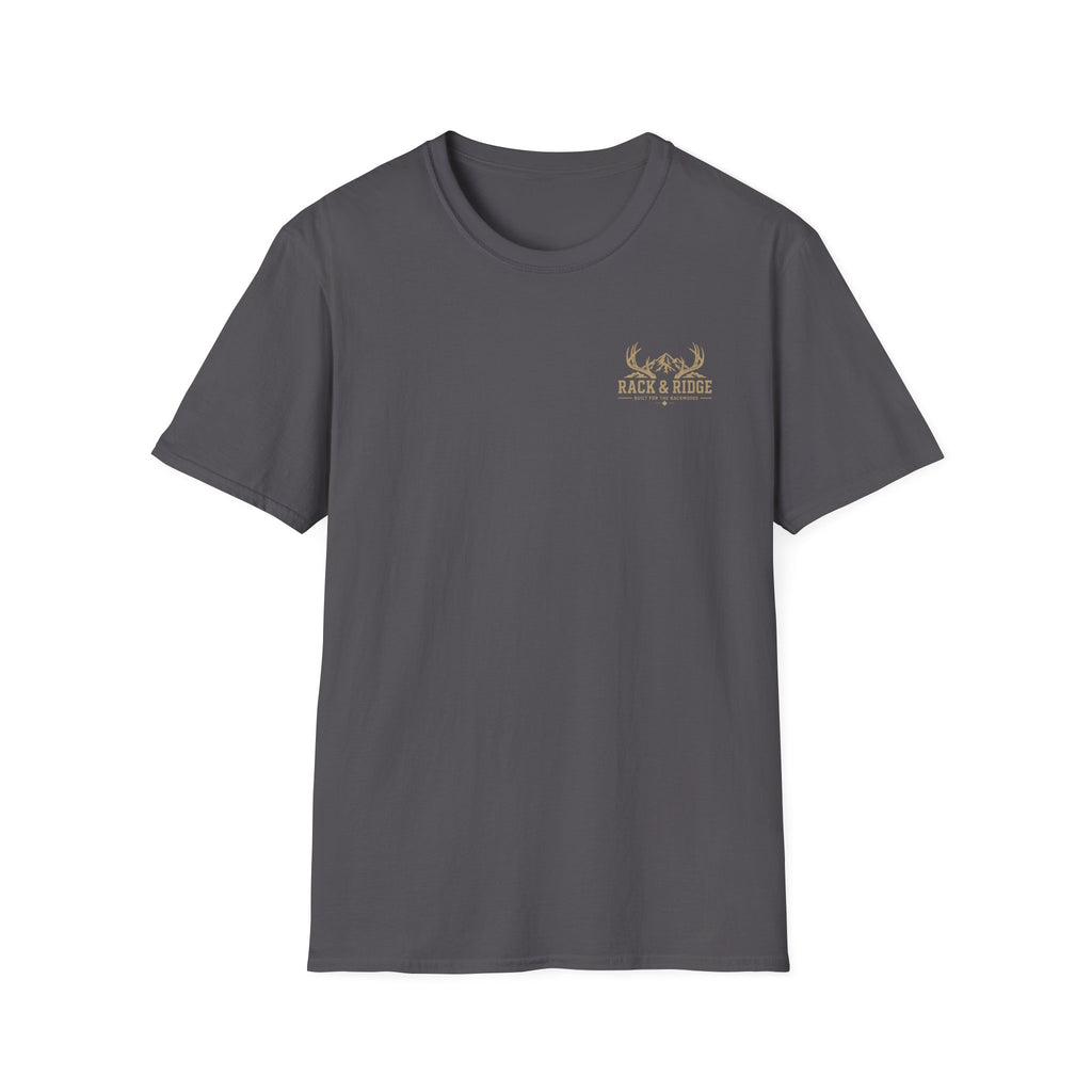 Rack & Ridge Hunting Logo T-Shirt — Outdoorsman Deer Antler Tee