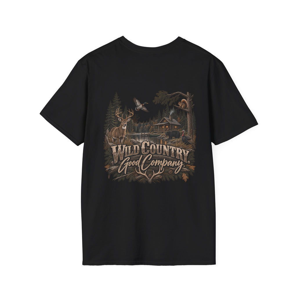 Rack & Ridge Outdoor Logo T‑Shirt — Hunting Antler Mountain Tee