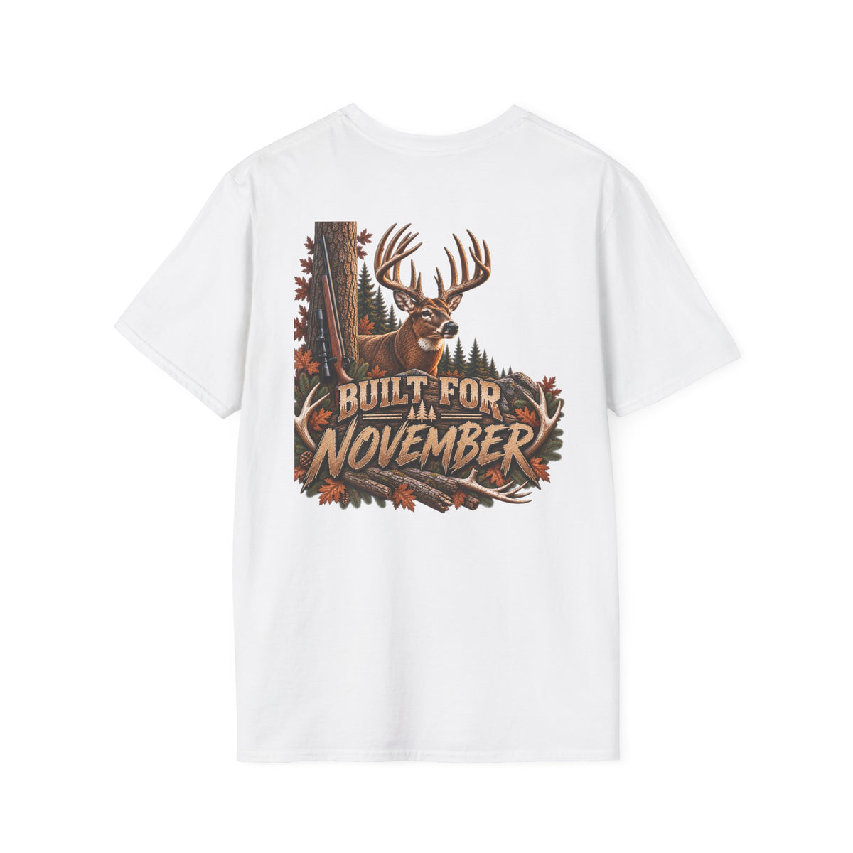 Rack & Ridge Antler Logo T‑Shirt — Outdoorsy Hunting Lodge Tee