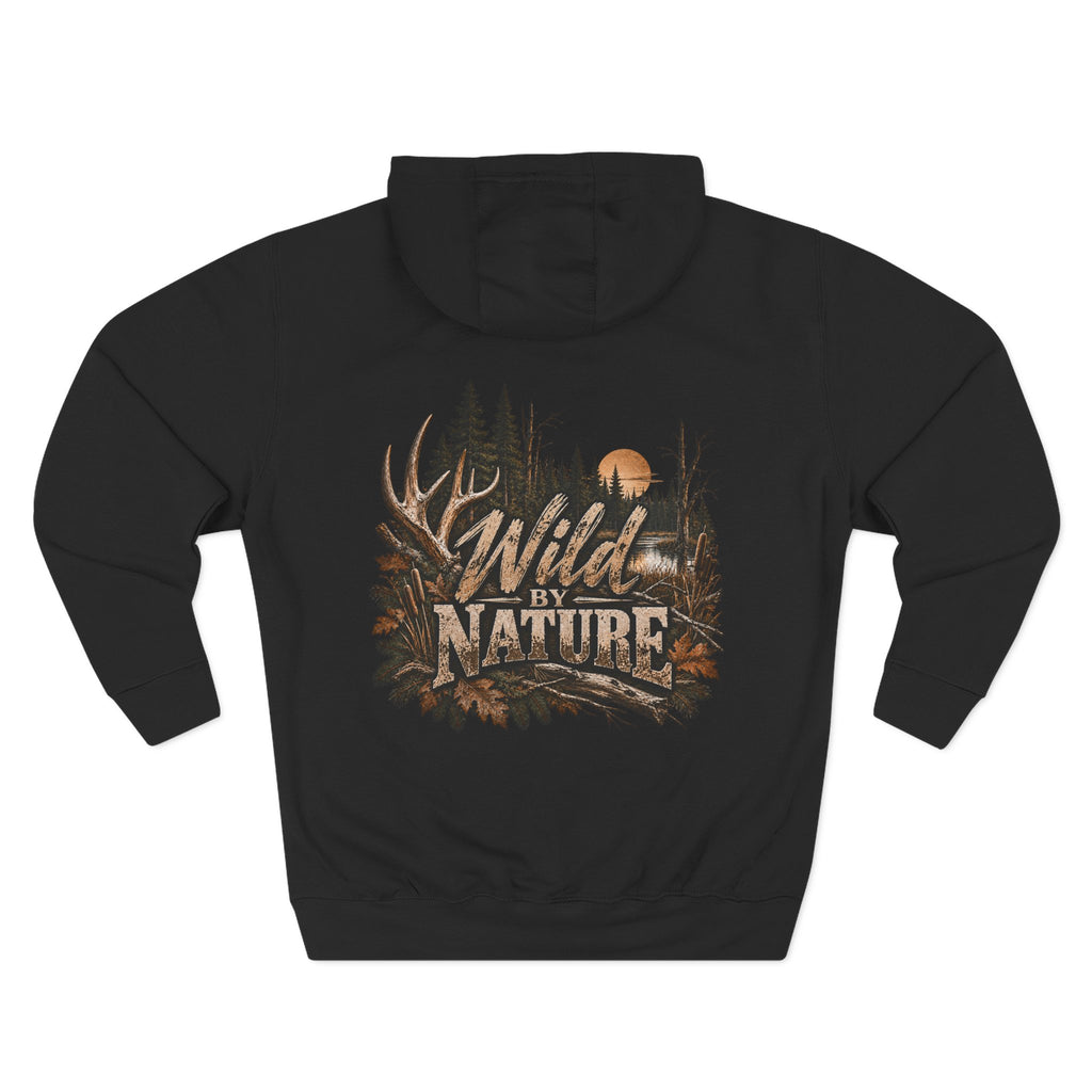 Wild By Nature Hoodie — Outdoor Hunting Deer Forest Graphic