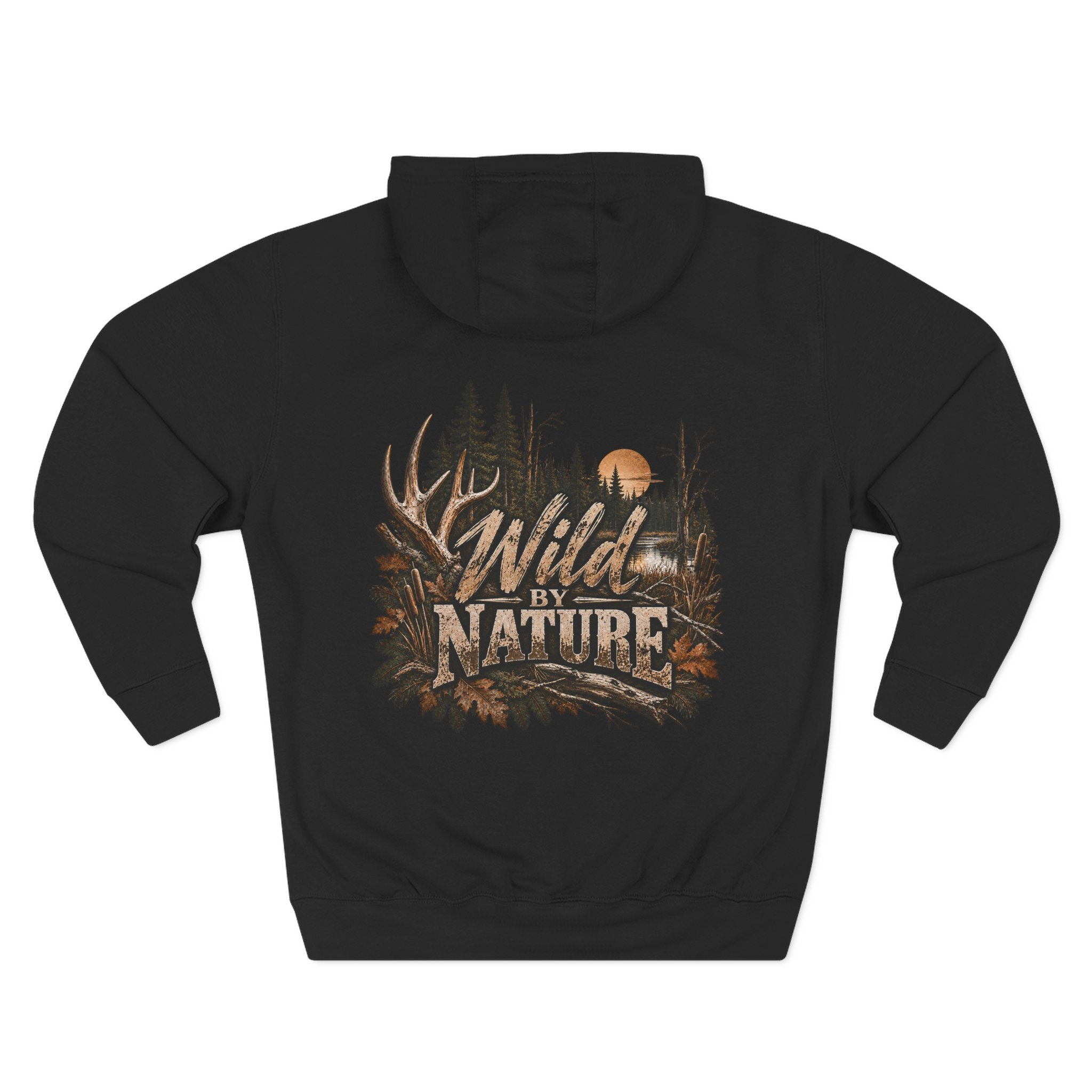 Wild By Nature Hoodie — Outdoor Hunting Deer Forest Graphic