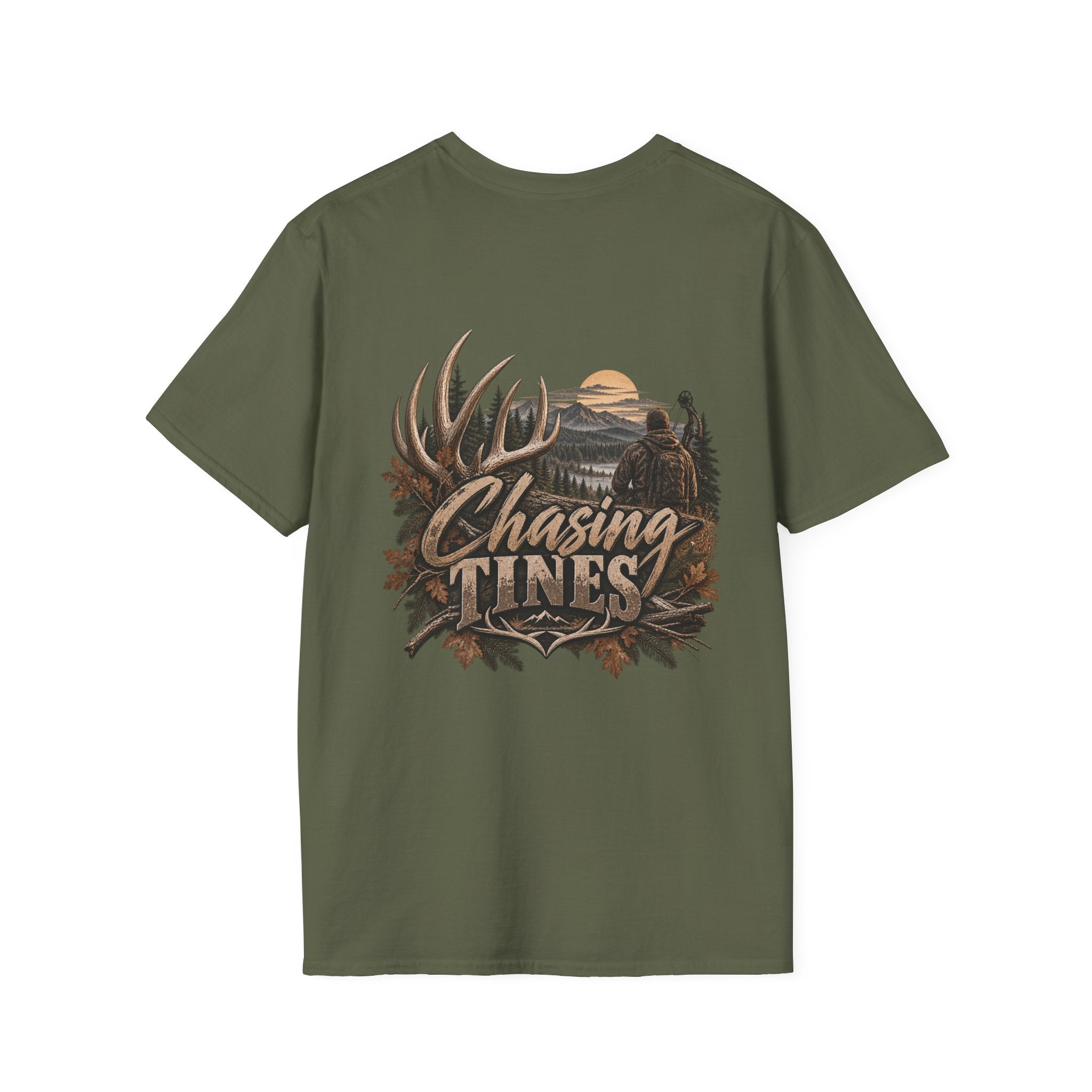 Rack & Ridge Hunting Logo T-Shirt — Outdoorsman Deer Antler Tee
