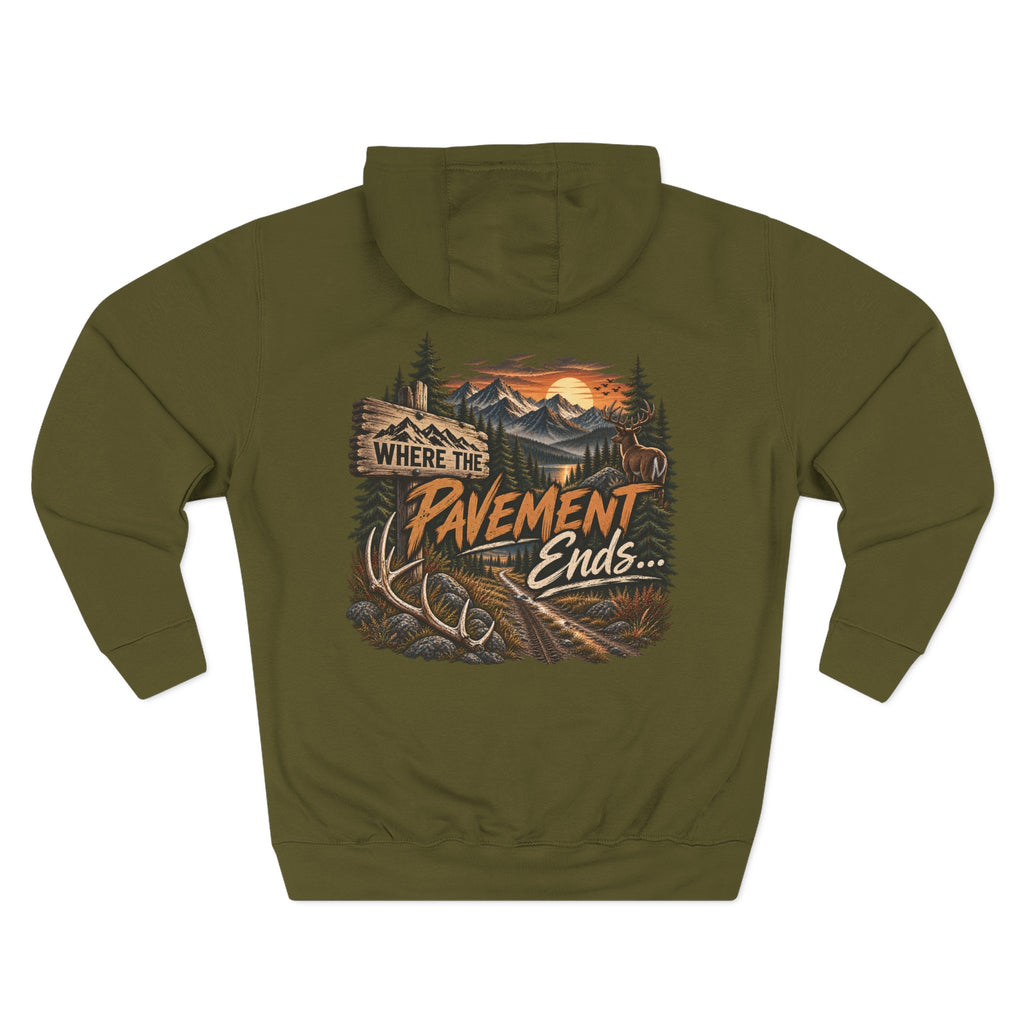 Where the Pavement Ends Hoodie — Adventure Outdoor Fleece Pullover