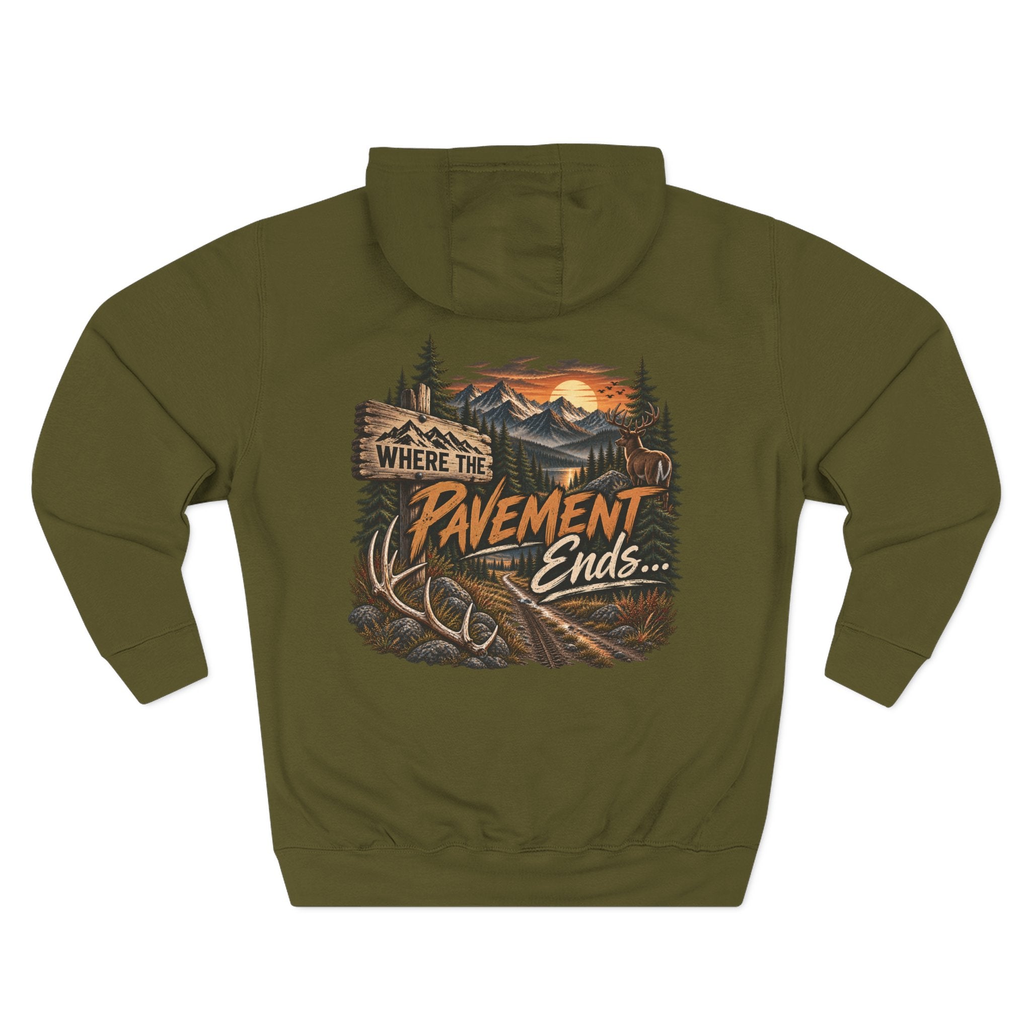 Where the Pavement Ends Hoodie — Adventure Outdoor Fleece Pullover