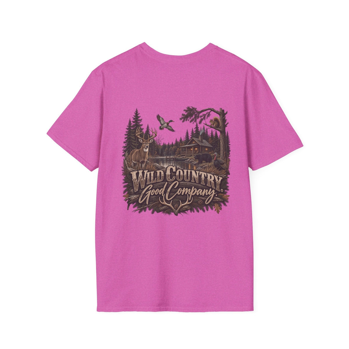 Rack & Ridge Outdoor Logo T‑Shirt — Hunting Antler Mountain Tee
