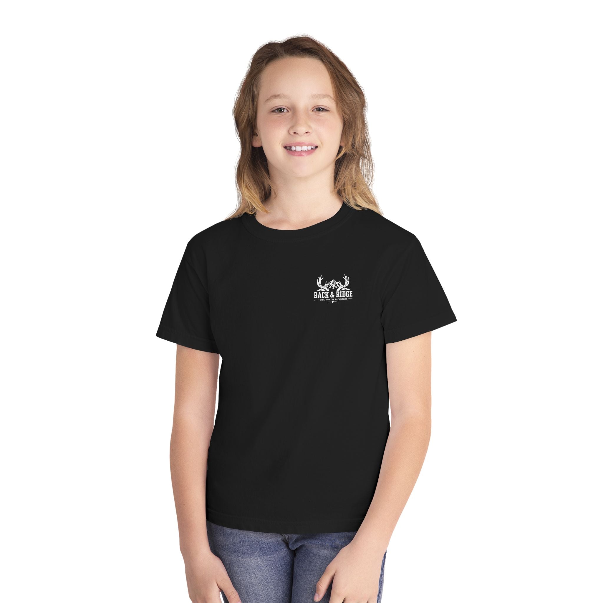 RACK & RIDGE Little Boots, Big Woods Youth Girls' Woodland T-Shirt