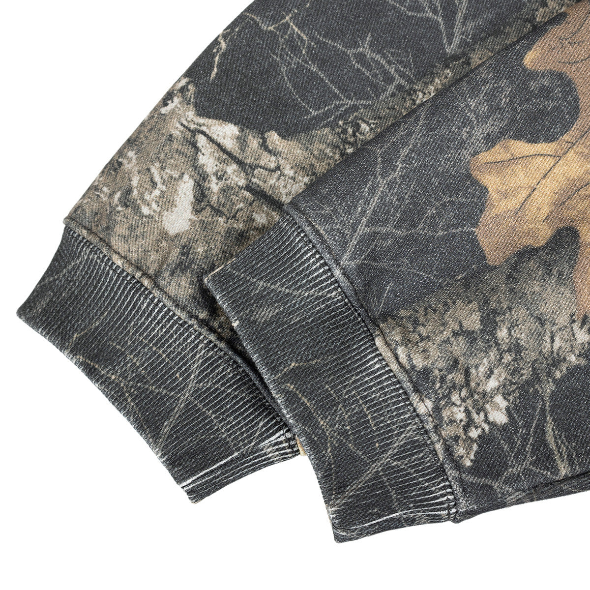 Men's Tree Camo Fleece-Lined Hoodie – Loose Fit Pullover
