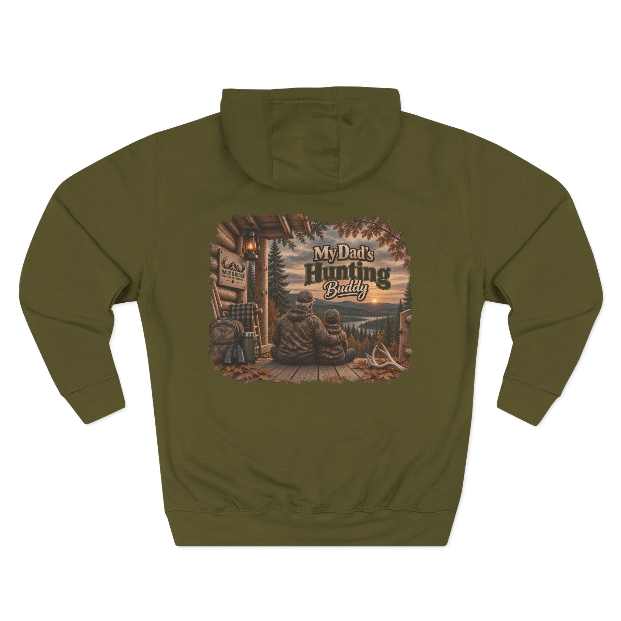 My Dad's Hunting Buddy Hoodie — Cozy Father-Son Outdoor Fleece Pullover