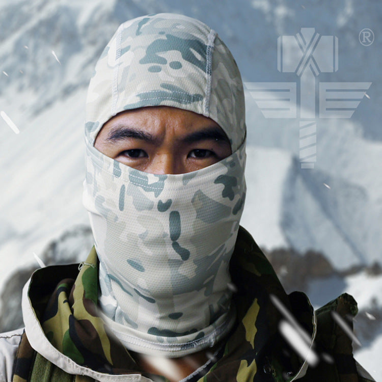 Outdoor Camouflage Headgear Riding Sunscreen Mask Climbing Hiking Fast Dry Sweat Wicking Military Fan Tactical Headgear