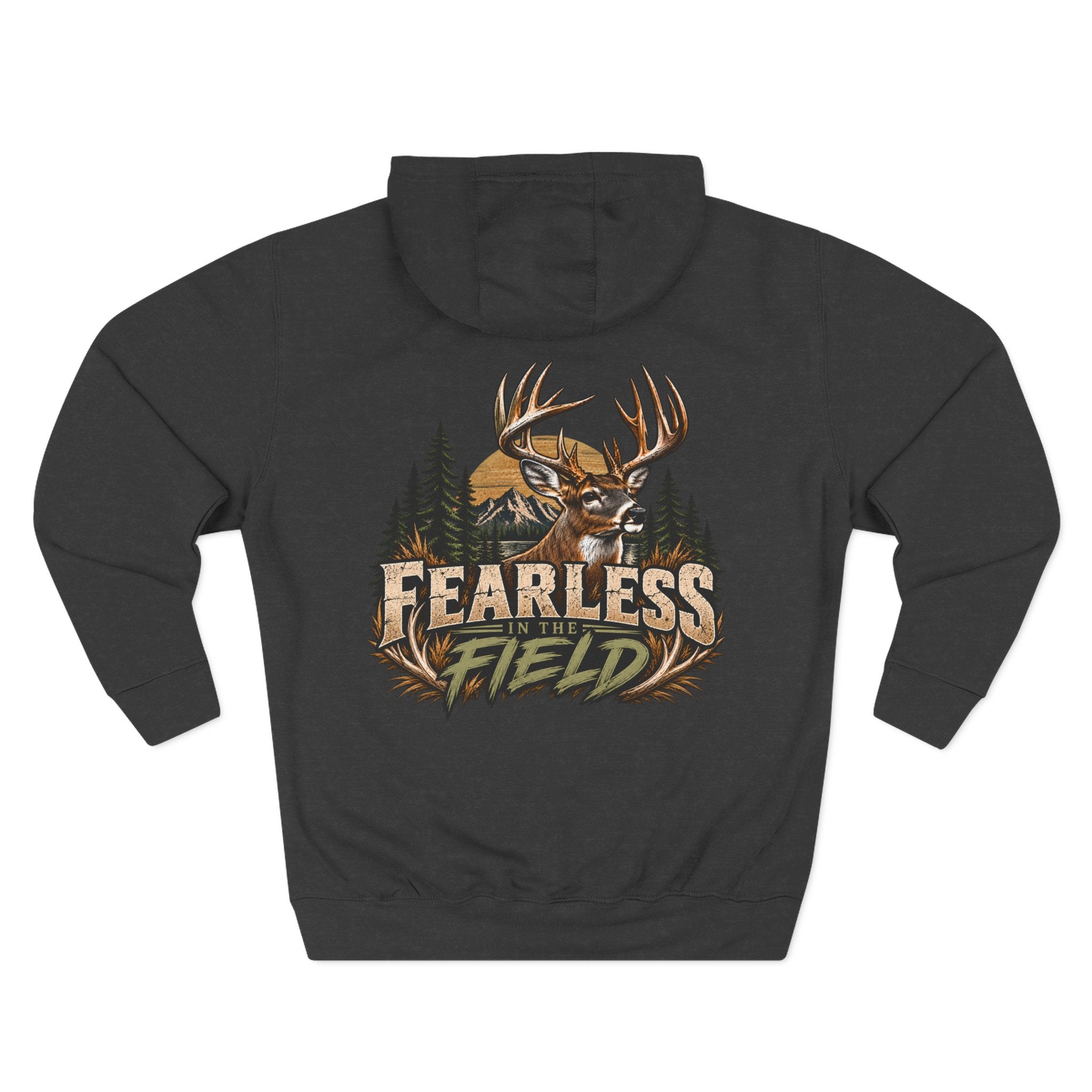 Fearless Field Buck Hoodie — Deer Hunting Graphic Fleece Hoodie