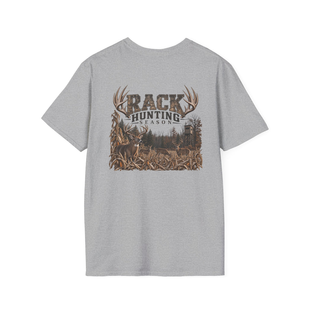 Rack & Ridge Deer Antler Logo T-Shirt — Outdoor Hunting Graphic Tee