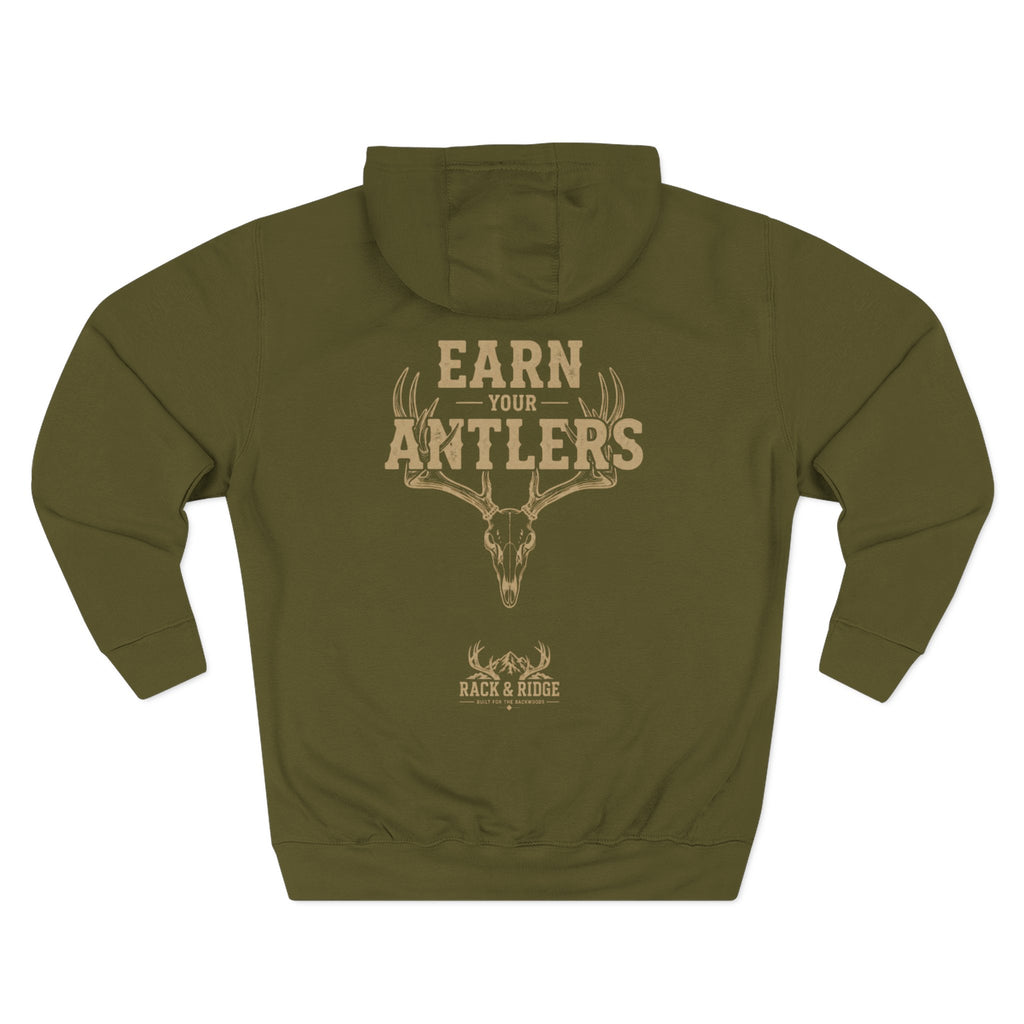 "Earn Your Antlers" Hoodie | Rack & Ridge
