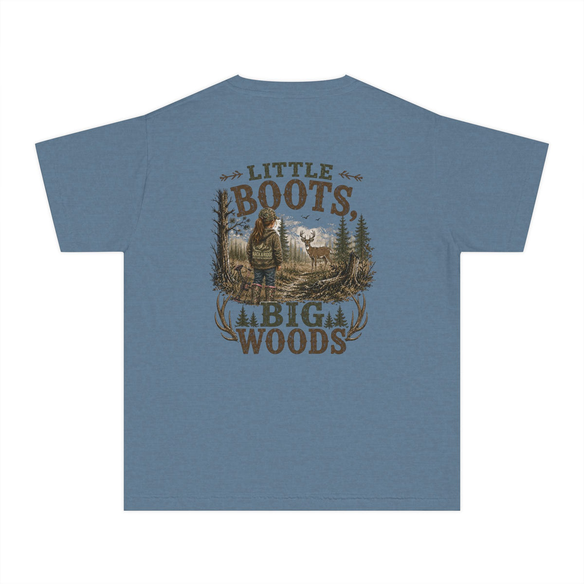 RACK & RIDGE Little Boots, Big Woods Youth Girls' Woodland T-Shirt