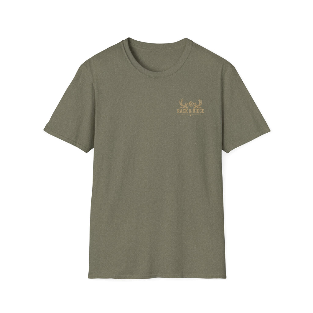 Rack & Ridge Hunting Logo T-Shirt — Outdoorsman Deer Antler Tee