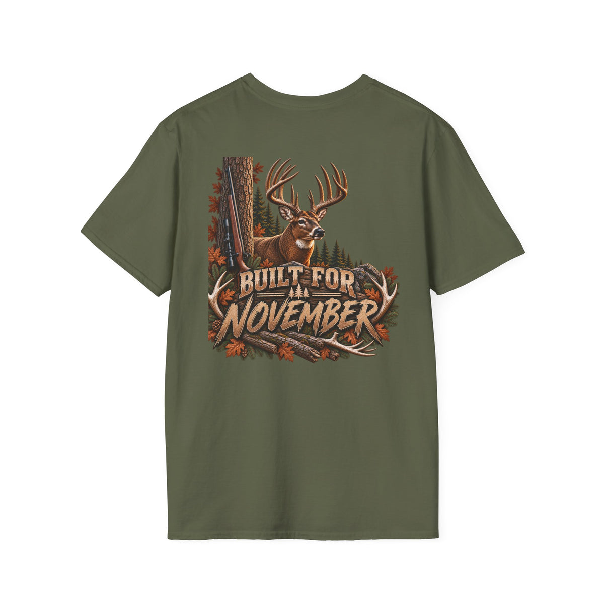 Rack & Ridge Antler Logo T‑Shirt — Outdoorsy Hunting Lodge Tee