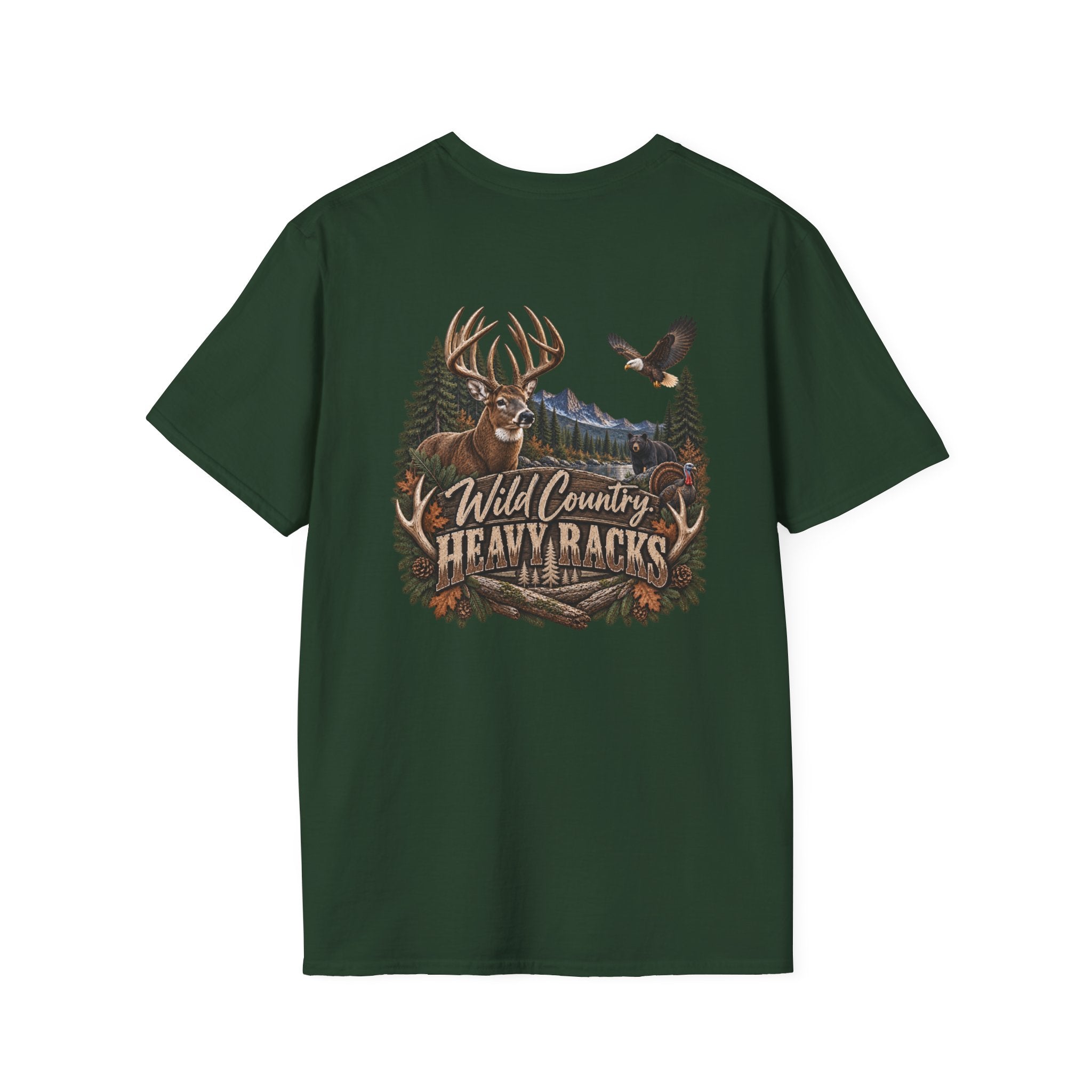 Rack & Ridge Antler Logo T‑Shirt — Outdoor Hunting Graphic Tee