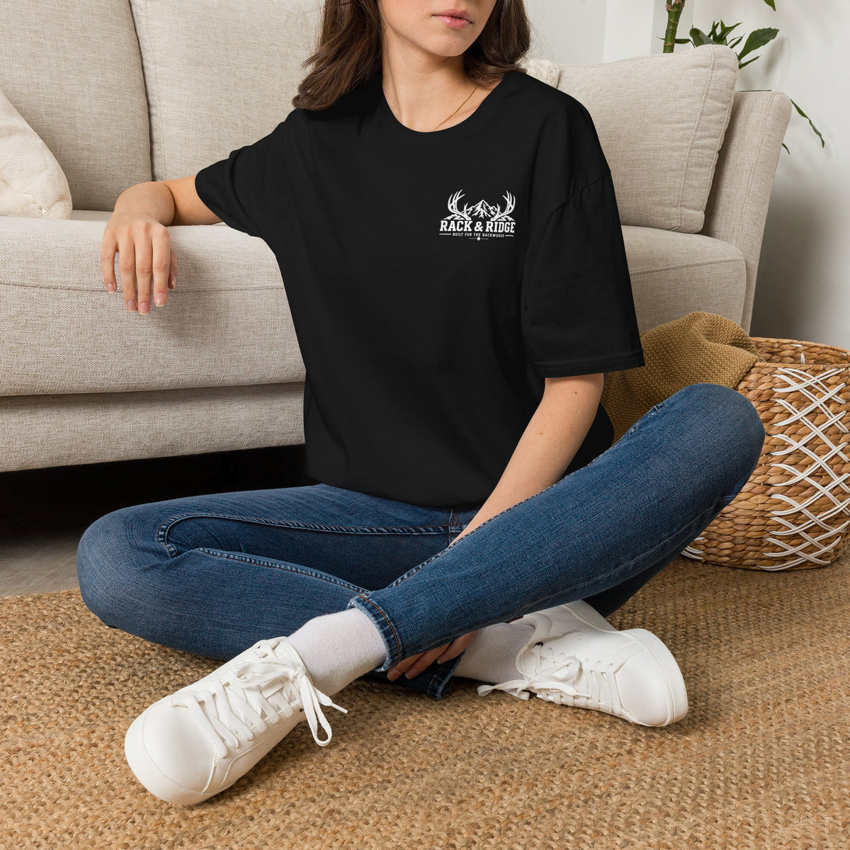 Rack & Ridge Antler Logo T‑Shirt — Outdoor Hunting Graphic Tee
