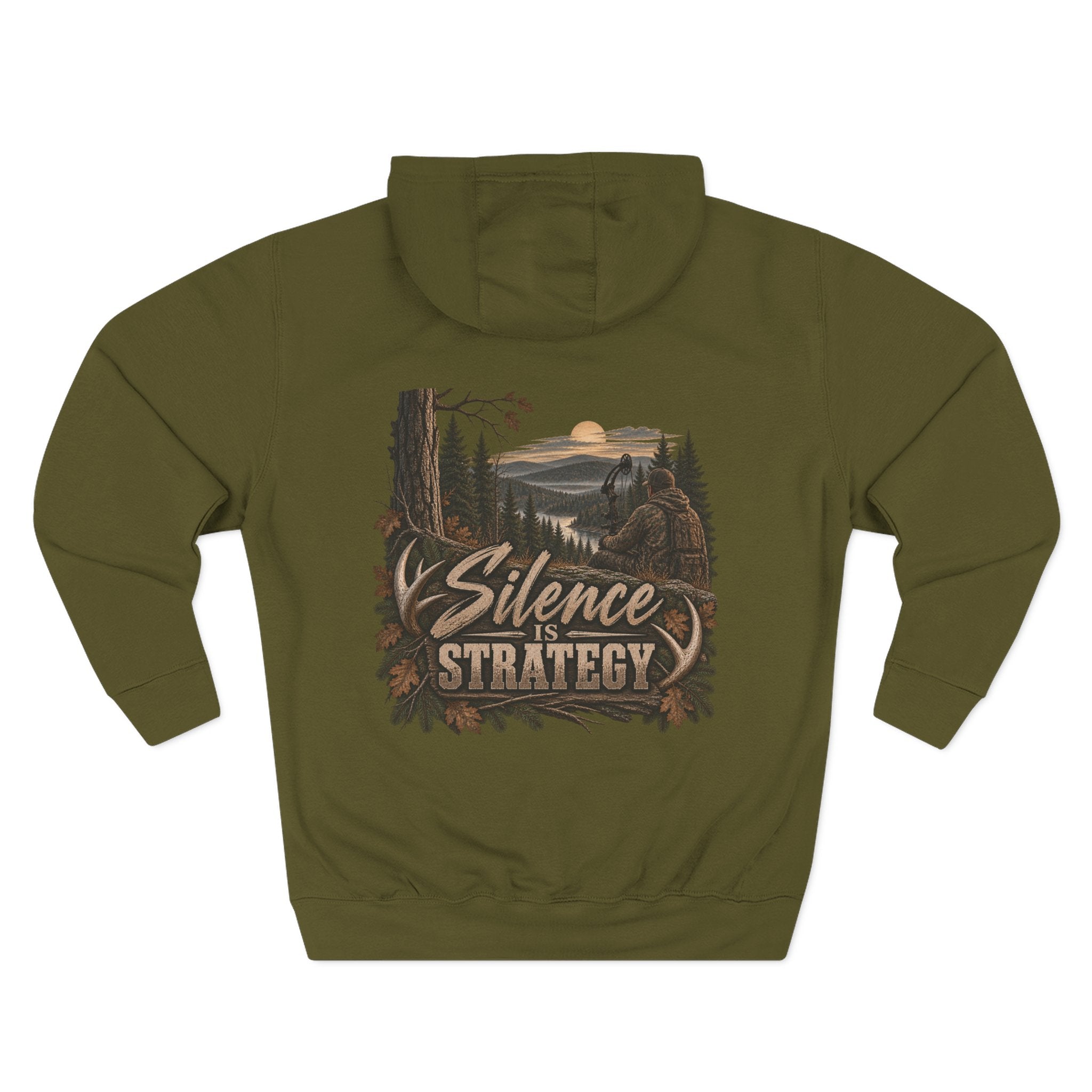 Silence Is Strategy Hoodie — Outdoorsy Rustic Graphic Pullover