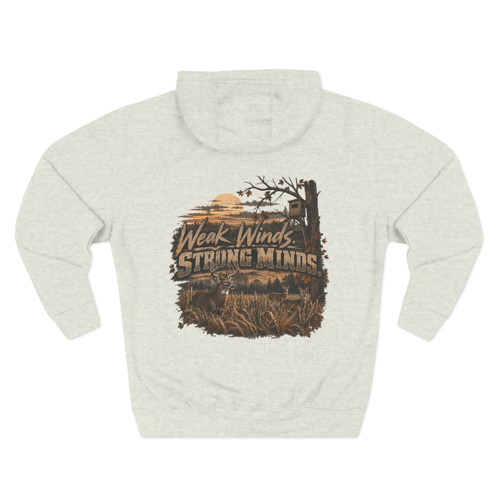 Hoodie - "Weak Winds, Strong Minds" Outdoor Hunting Graphic Pullover