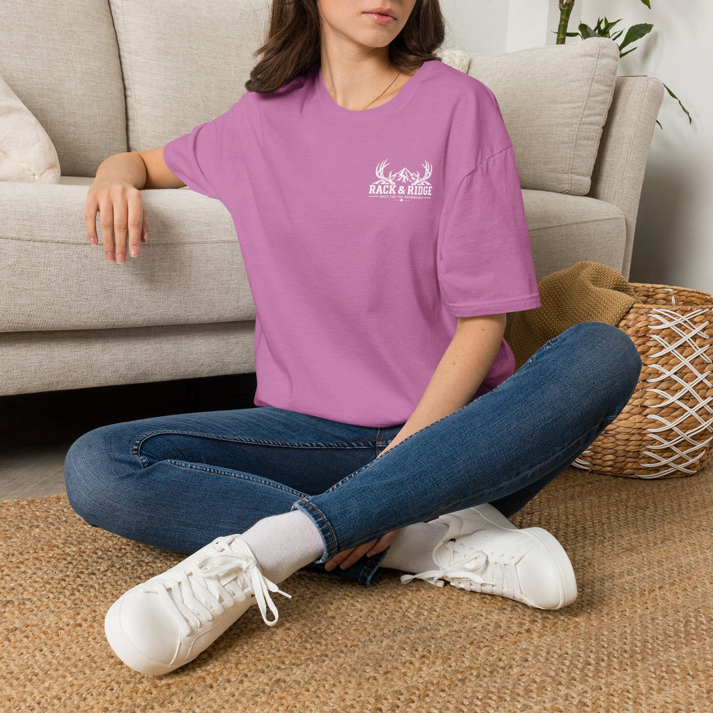 Rack & Ridge Antler Logo T‑Shirt — Outdoor Hunting Graphic Tee