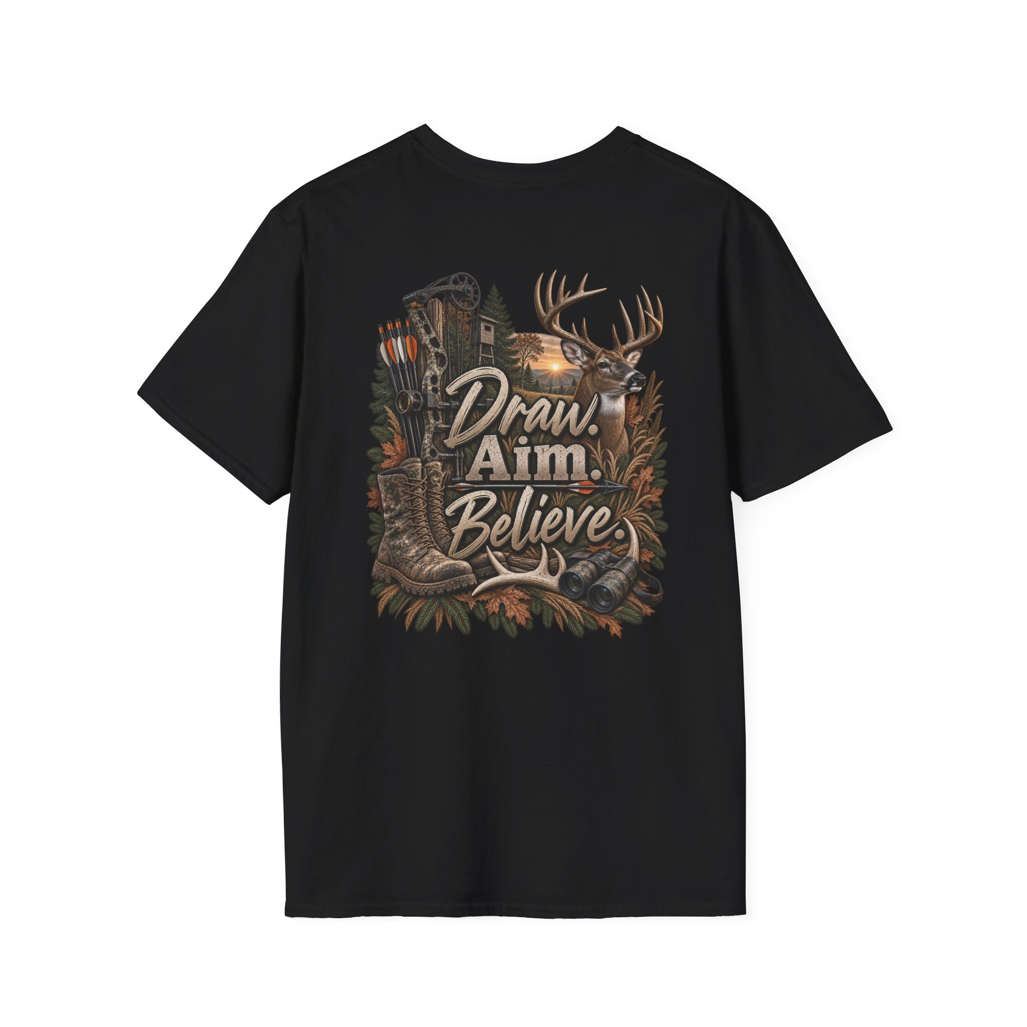 Rack & Ridge Antler Logo T‑Shirt — Rustic Outdoor Hunting Tee