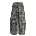 Men's Camo Workwear Cargo Pants – Distressed Denim Loose Fit Trousers