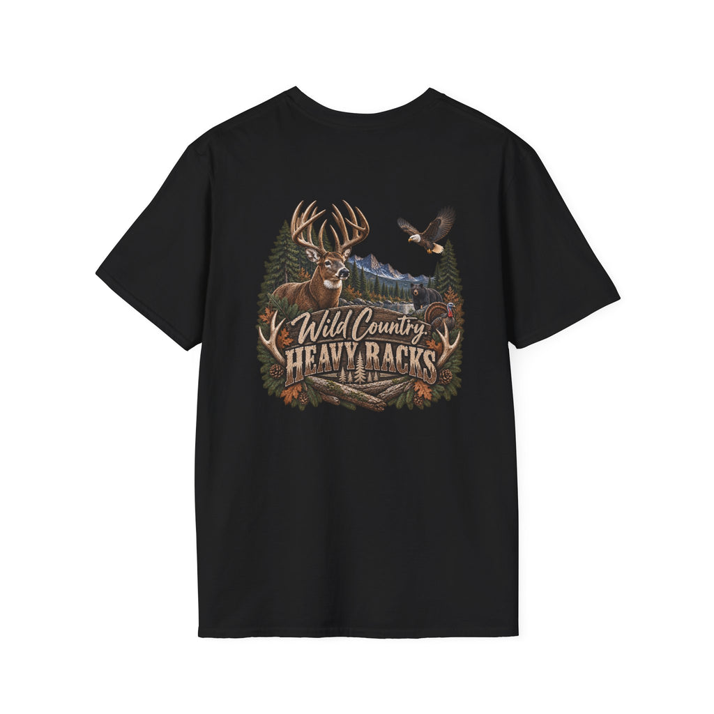 Rack & Ridge Antler Logo T‑Shirt — Outdoor Hunting Graphic Tee