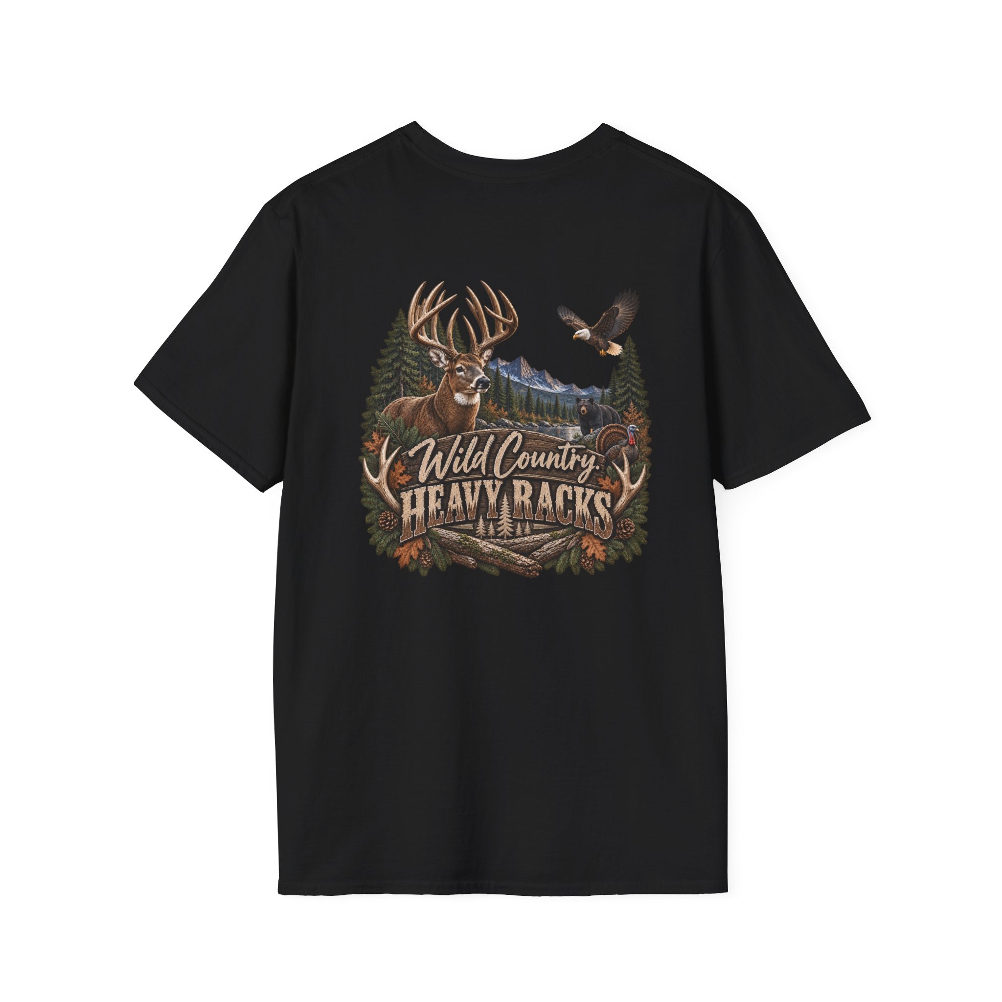 Rack & Ridge Antler Logo T‑Shirt — Outdoor Hunting Graphic Tee