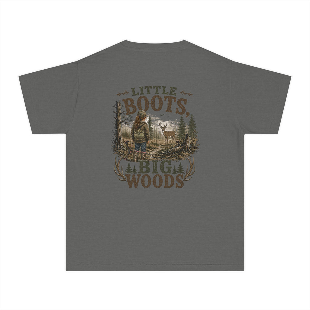 RACK & RIDGE Little Boots, Big Woods Youth Girls' Woodland T-Shirt