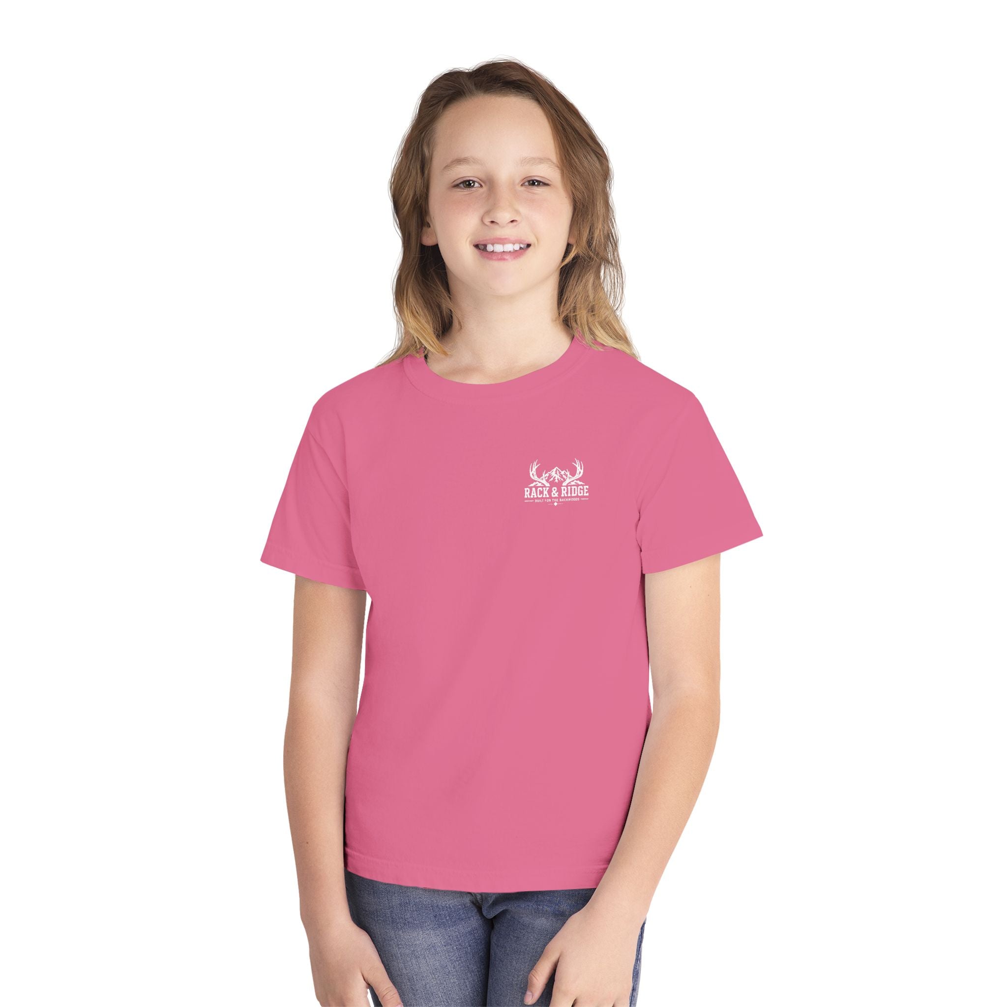 RACK & RIDGE Little Boots, Big Woods Youth Girls' Woodland T-Shirt