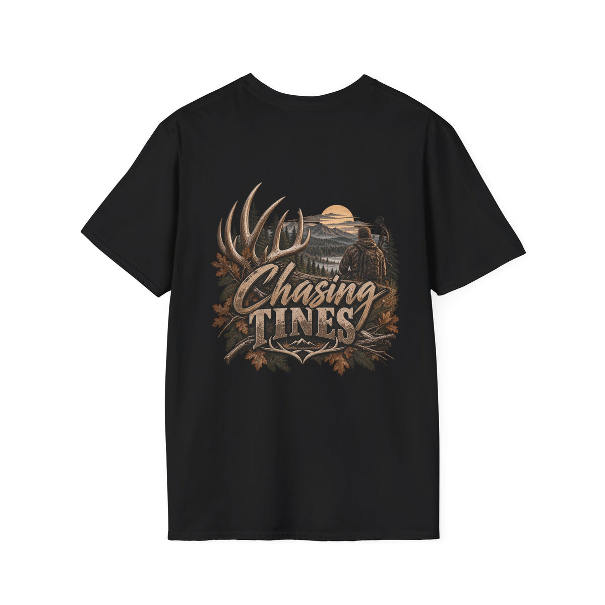 Rack & Ridge Hunting Logo T-Shirt — Outdoorsman Deer Antler Tee