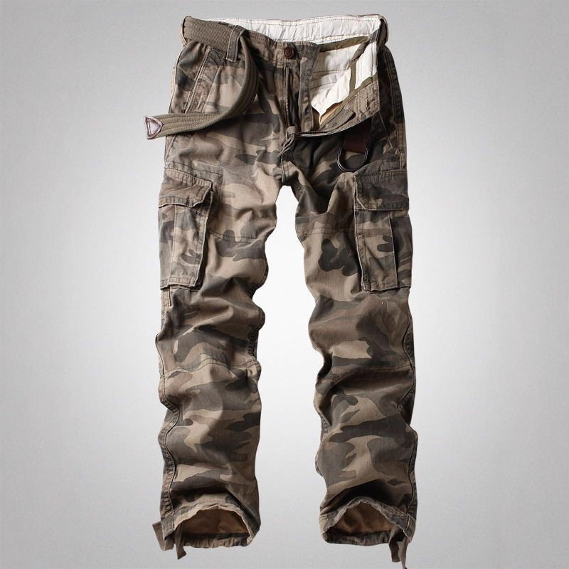 Camo Cargo Pants – Straight Leg Multi-Pocket Outdoor Trousers