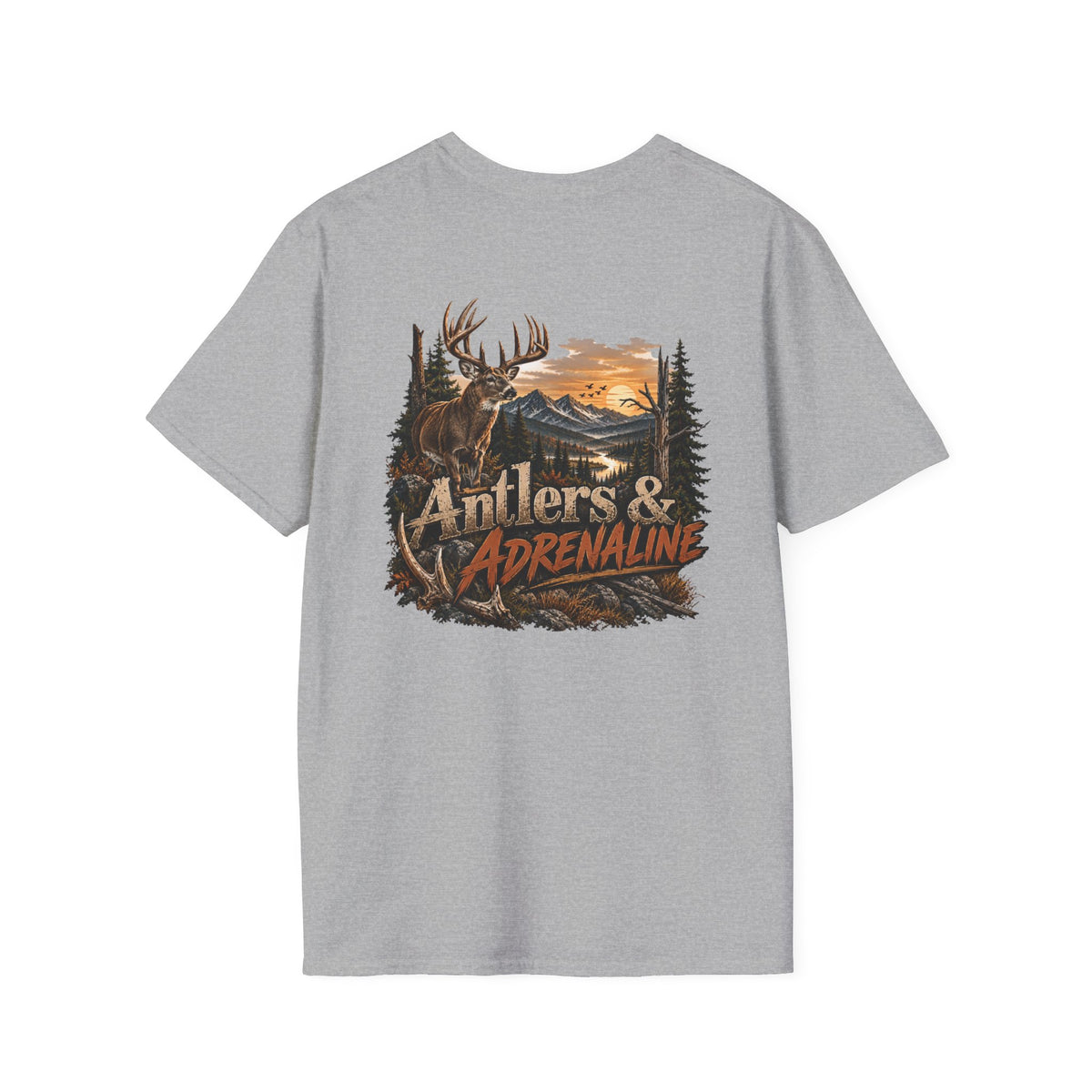 T-Shirt — Rack & Ridge Antler Logo Casual Outdoor Tee