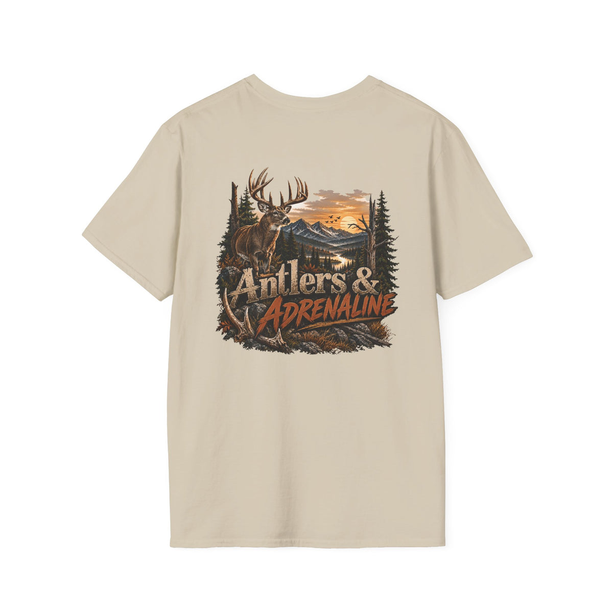 T-Shirt — Rack & Ridge Antler Logo Casual Outdoor Tee