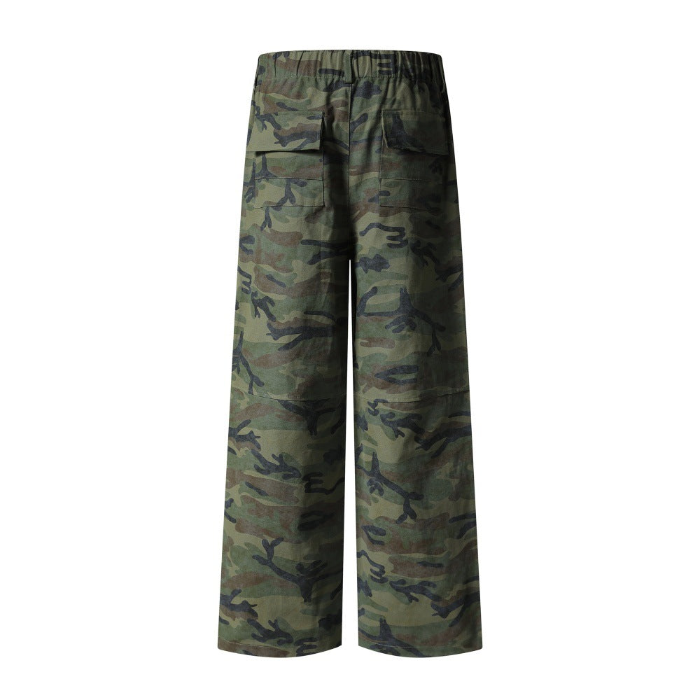 Men's Camouflage Cargo Pants – Loose Fit Cotton Camo Trousers