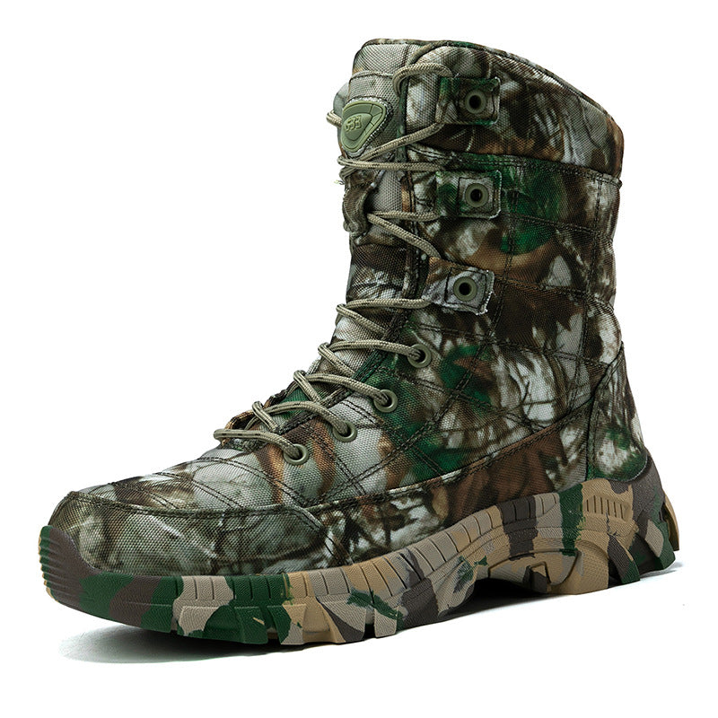 Men's Camo High-Top Hiking Boots – Outdoor Training & Hunting Boots