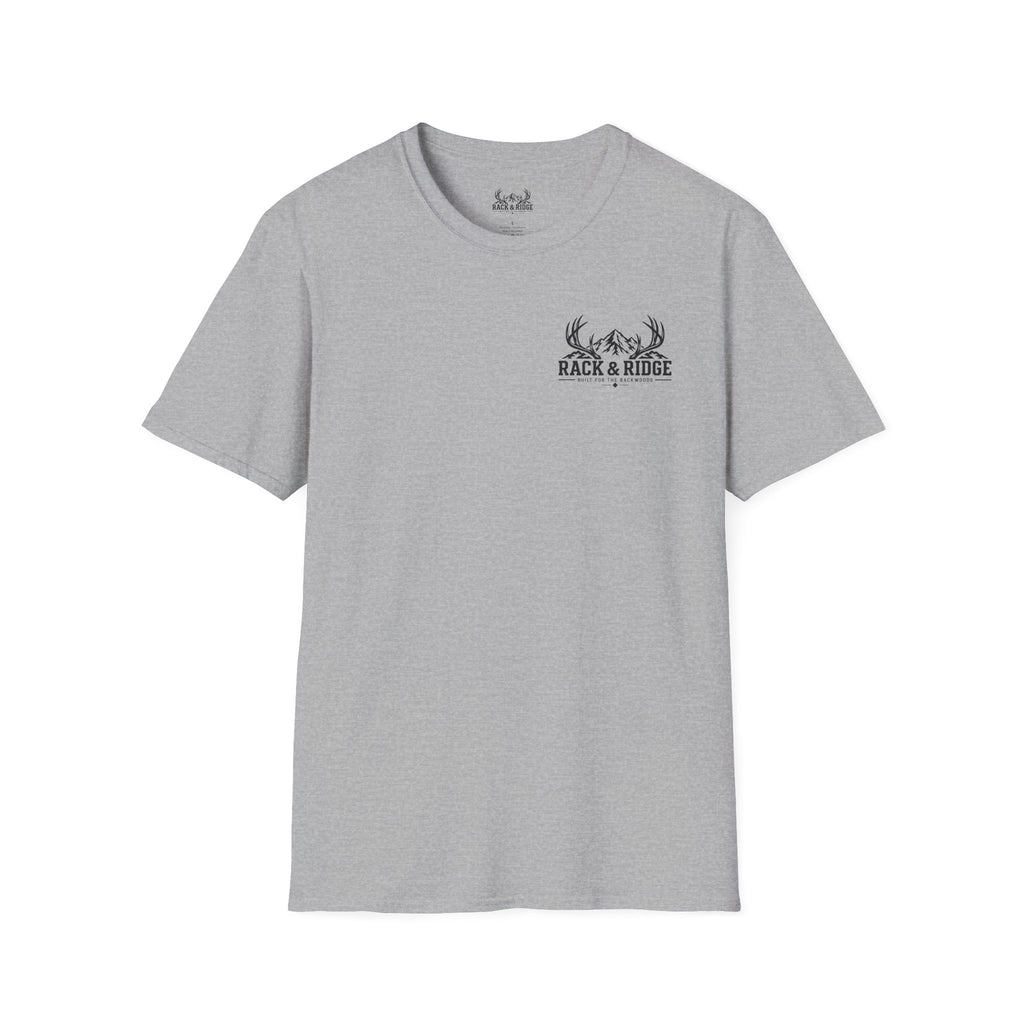 Rack & Ridge Deer Antler Logo T-Shirt — Outdoor Hunting Graphic Tee