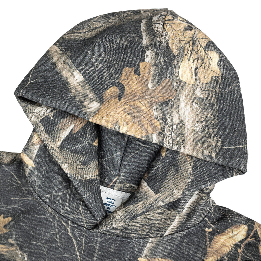 Men's Tree Camo Fleece-Lined Hoodie – Loose Fit Pullover
