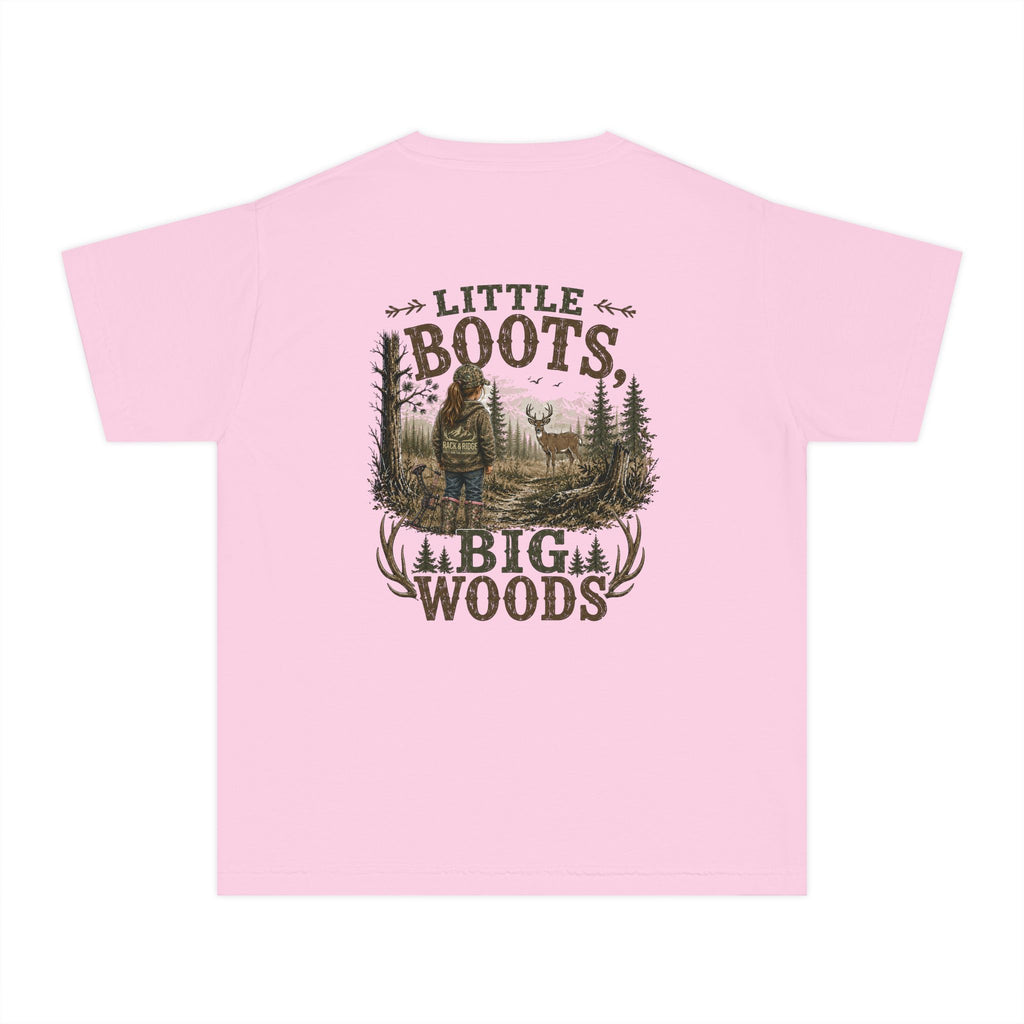 RACK & RIDGE Little Boots, Big Woods Youth Girls' Woodland T-Shirt