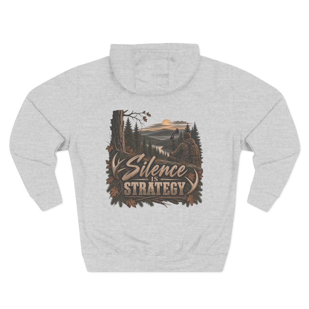 Silence Is Strategy Hoodie — Outdoorsy Rustic Graphic Pullover